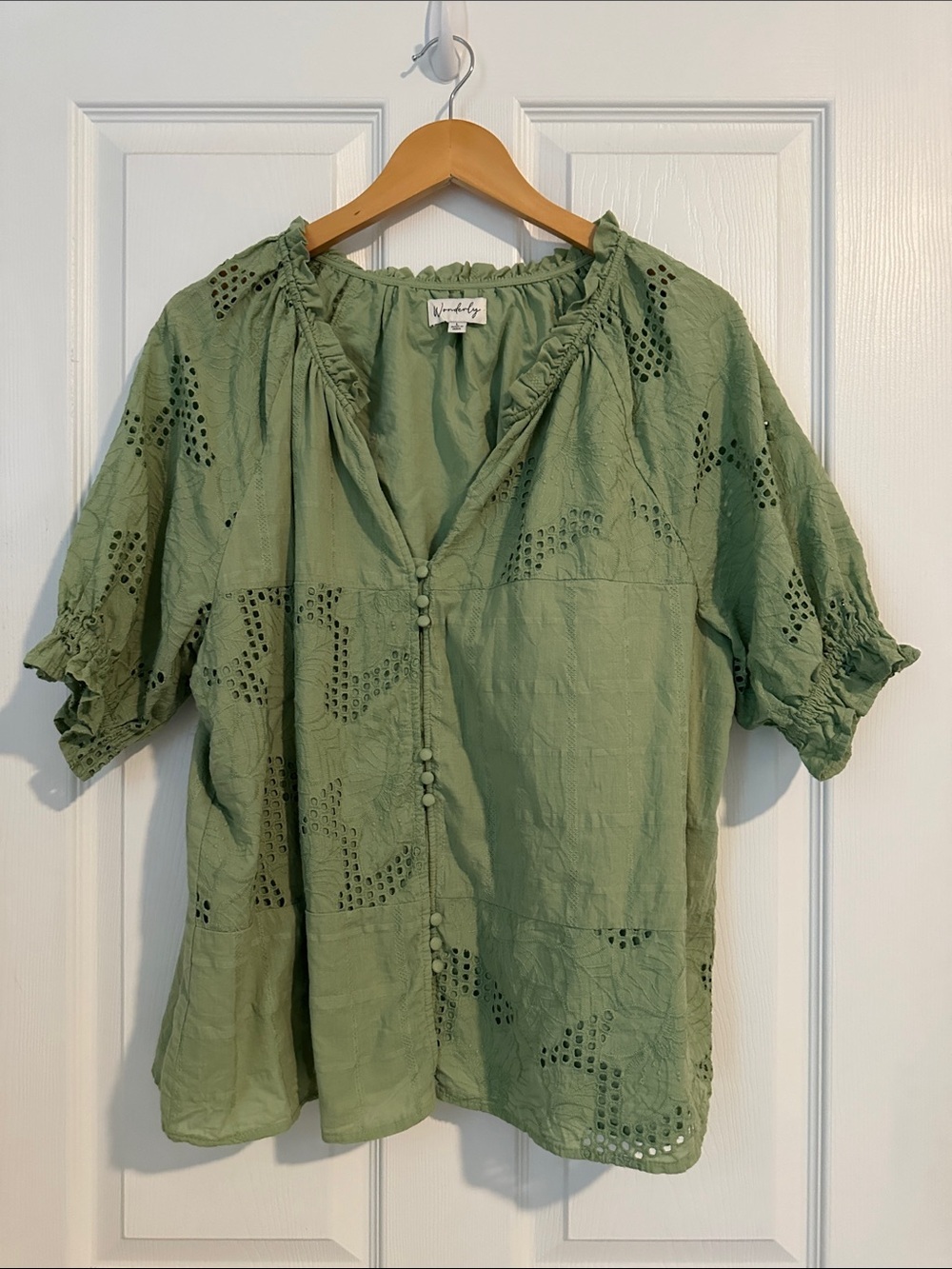 Wonderly Eyelet Button-Front Blouse